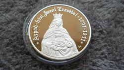 Árpád-házi Szent Erzsébet 925/1000 ezüstérem szép állapotban 1 uncia