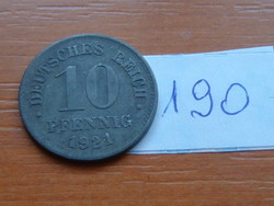 NÉMET BIRODALOM 10 PFENNIG 1921  CINK  190.