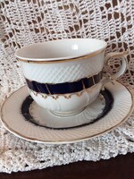 Hollóházi kék rózsa csésze tányérral  teás készlethez