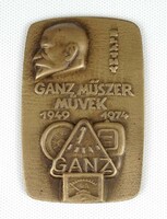1K020 Bláthy - Ganz Műszer Művek 1974 bronz emlékplakett