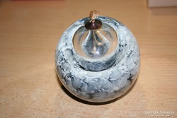 Retro glass paperweight with candle