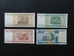 Fehéroroszország 4 darab rudel bankjegy LOT !!!
