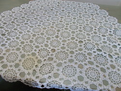 Beautiful large hexagonal crocheted lace tablecloth