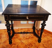Antique bull style beautifully carved desk, practical size