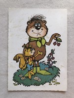 Old fairy tale postcard - misi squirrel puppet