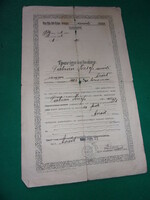 Industrial certificate for the pub in Asód, dated 1936