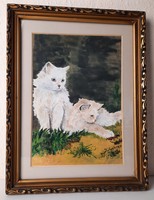 White cats painting (k. György)