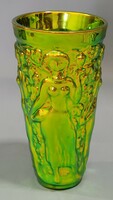 Zsolnay eozin mázas váza, szüretelő pohár