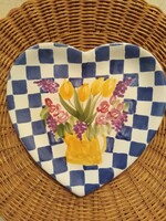 Sárospatak manufaktúra kerámia - tulipános szív