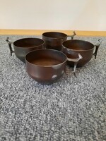 4 industrial craftsman copper glasses with dog ears