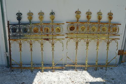 Decorative antique wrought iron fence element, gate