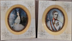 Miniatűr Portré Ferenc József és Erzsébet királynéről