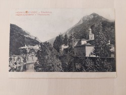 Herkulesfürdő, látkép villával, 1920 előtti képeslap, Erdély