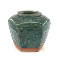Antique Chinese celadon glazed stoneware tea jar ginger holder china Japanese 19th century