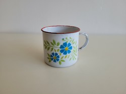 Old vintage large size lampart with enamel flower pattern in metal enamel mug