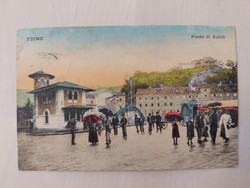 Fiume - ponte di susak, life view, street view, people, 1912, postcard
