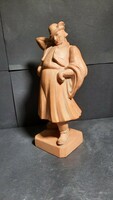 Bedő Imre: Férfiszobor népi ruhában (26x9 cm) art deco figura, terracotta
