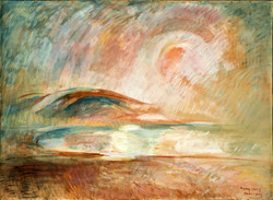József Egry vzőrohegy, Tomaji Bay reproduction canvas print on blind frame Badacsony Balaton landscape