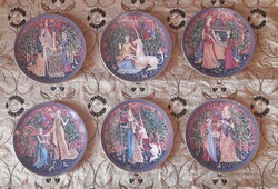 Medieval tapestry porcelain decorative plate (m2928)