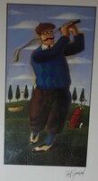 Engel Verkerke - Művészi nyomat – eredeti, bontatlan csomagolásban –  The Golfer By Paul Greenwood