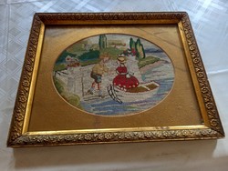 31x25cm Tapestry Behind Glass Frame