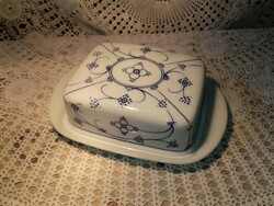 Porcelain butter dish, immortelle pattern.