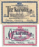 Magyarország REPLIKA 5-10 korona NAGYMEGYER hadifogolytábor 1916 UNC