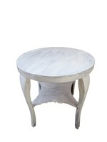 Antique, white painted art deco round card table, table