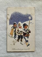 Old Christmas postcard, drawing postcard - drawing Pituk Joseph