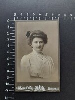 Schmidt Ede régi vizitkártya, keményhátú fotó