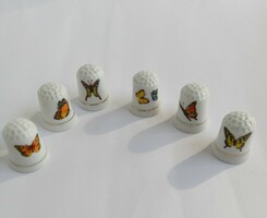 Pillangós porcelán gyűszű 6db