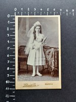 Schmidt Ede régi vizitkártya, keményhátú fotó