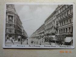 Régi képeslap: Budapest, Andrássy-út, 1926