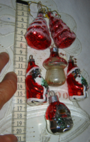 5 db retro üveg   karácsonyfa dísz figurák télapó  házikó fenyőfa