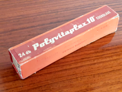 Régi gyógyszeres doboz Polyvitaplex10 patikai retro papírdoboz
