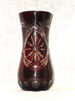 Burgundy polished glass vase ( dbz 0039 )