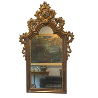 Korabeli barokk aranyozott tükör B241
