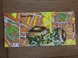 SIKLÓS - Vár, térkép képeslap belépővel - postatiszta