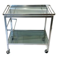 Aluminium zsúrkocsi üveglappal- B274