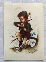 Régi Gyerekes képeslap - Hilde  -  Postatiszta