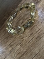 Real mineral bracelet, polished lemon quartz