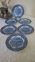 English, royal tudor ware scene plates 6 pcs.