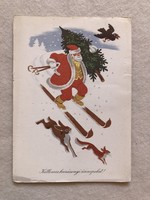 Old Christmas postcard, drawing postcard - drawing by Tibor Gönczi