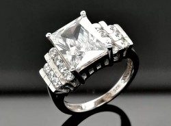 Zirconium stone ring, size 59 925 silver new