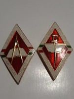Lajos Kossuth military college badge 2 pcs