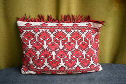 Embroidered old ethnographic Bereg cross-stitch pattern pillow cover 47 x 31 cm, the back is damaged