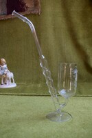 Old souvenir glass brandy pipe half glass Venetian lake 25 x 15 x 6.5 cm