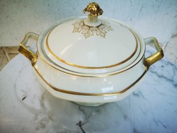 Beautiful thick gilt rosenthal. A soup stew bowl with a lid and a table centerpiece