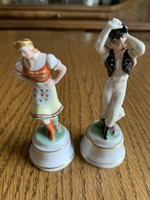 Antik herendi figurális porcelán - néptáncos pár