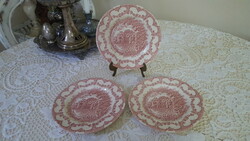 English ironstone, pink porcelain cake plate 3 pcs.